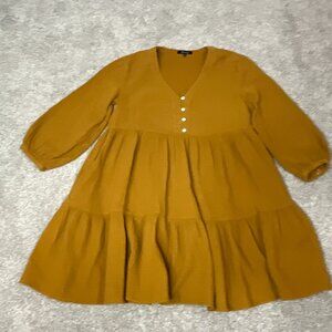 Madewell Lightspun Colette Dress Womens 4 Mini Babydoll Pockets Boho Tiered